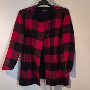 Talbots Black and Red Plaid Jacket